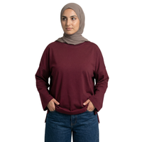 Basic Long Sleeve Oversized Cotton Women T-Shirt