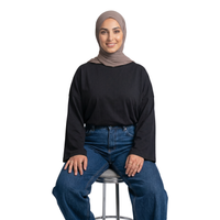 Basic Long Sleeve Oversized Cotton Women T-Shirt