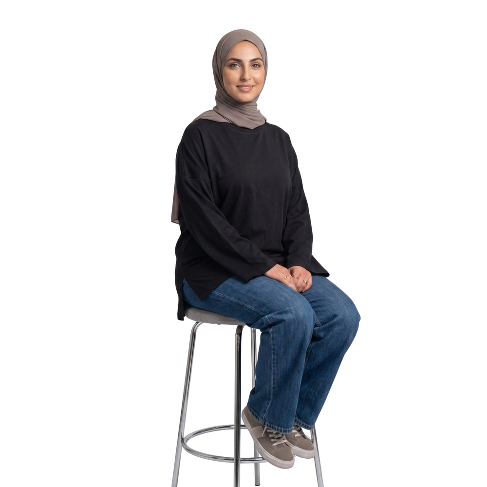 Human Being Long Sleeve Oversized Cotton Women T-Shirt