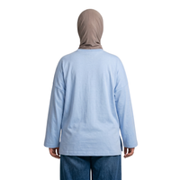 Basic Long Sleeve Oversized Cotton Women T-Shirt