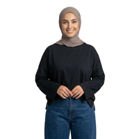 Basic Long Sleeve Oversized Cotton Women T-Shirt
