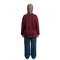 Basic Long Sleeve Oversized Cotton Women T-Shirt