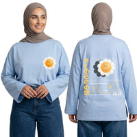 Blossom Long Sleeve Oversized Cotton Women T-Shirt