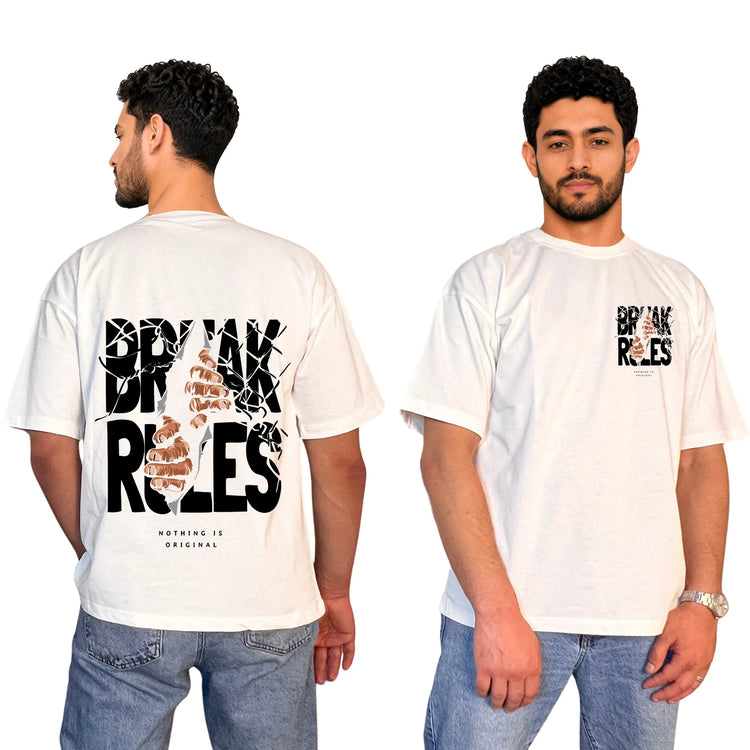 Break Rules Oversized Unisex Cotton T-Shirt