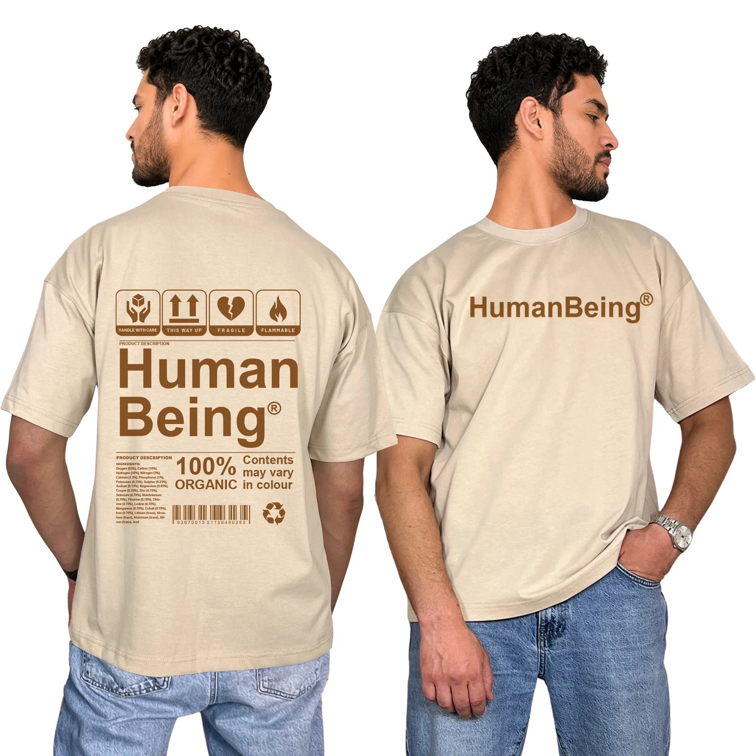 Human Being Oversized Unisex Cotton T-Shirt