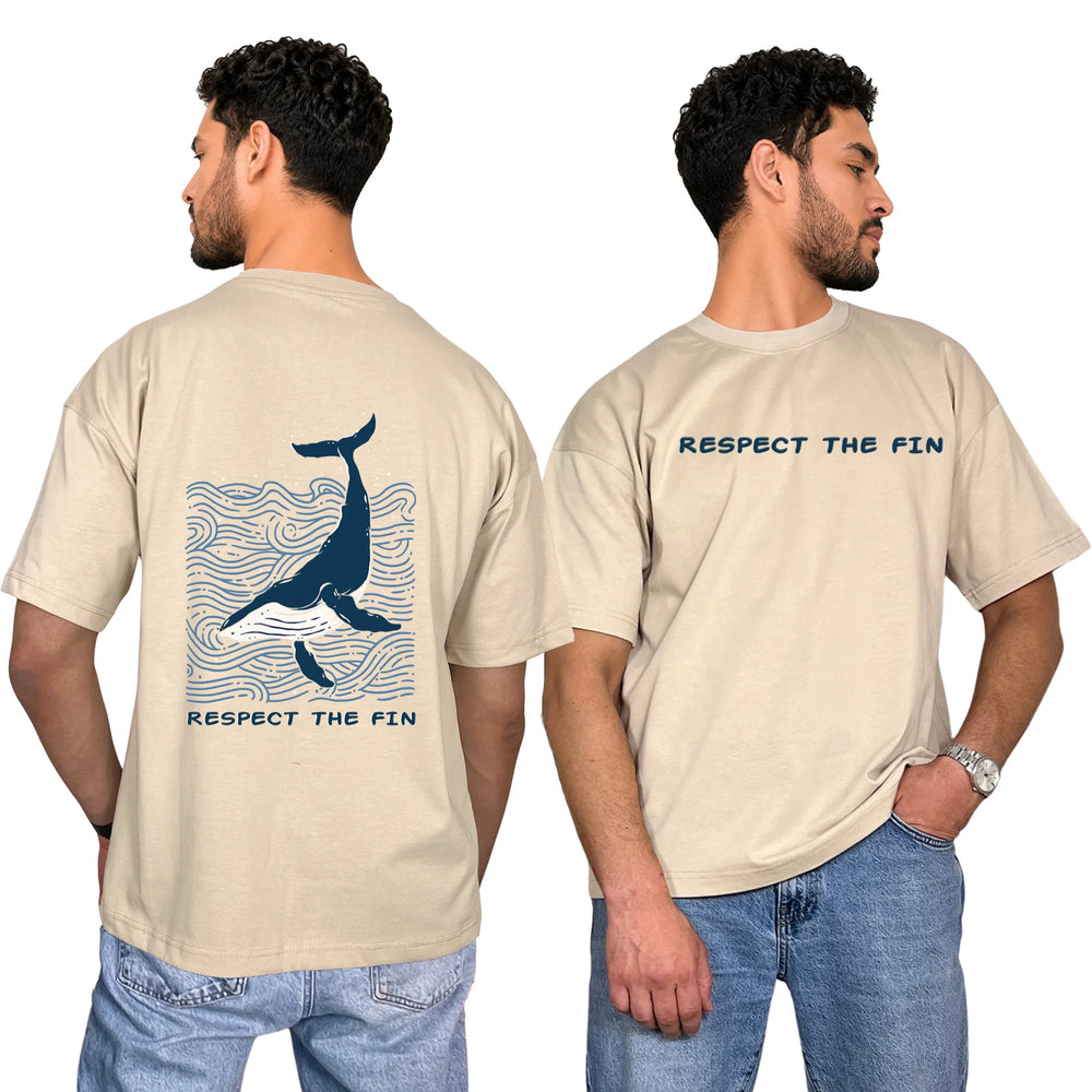 Respect The Fin Oversized Unisex Cotton T-Shirt