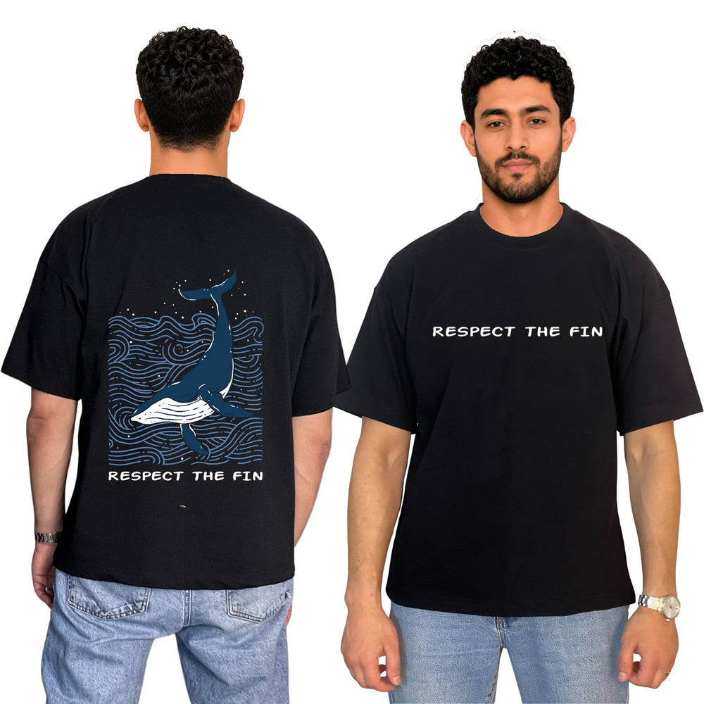 Respect The Fin Oversized Unisex Cotton T-Shirt