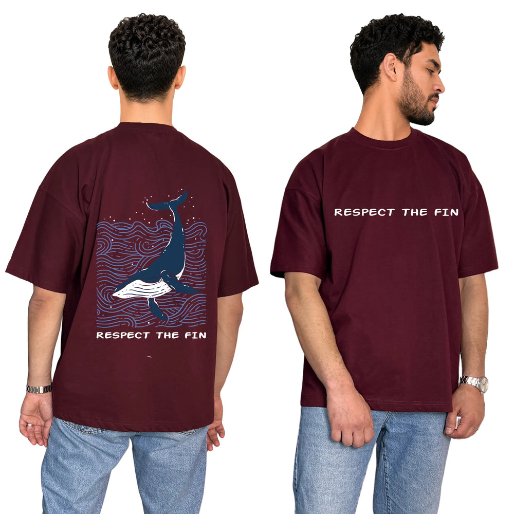 Respect The Fin Oversized Unisex Cotton T-Shirt