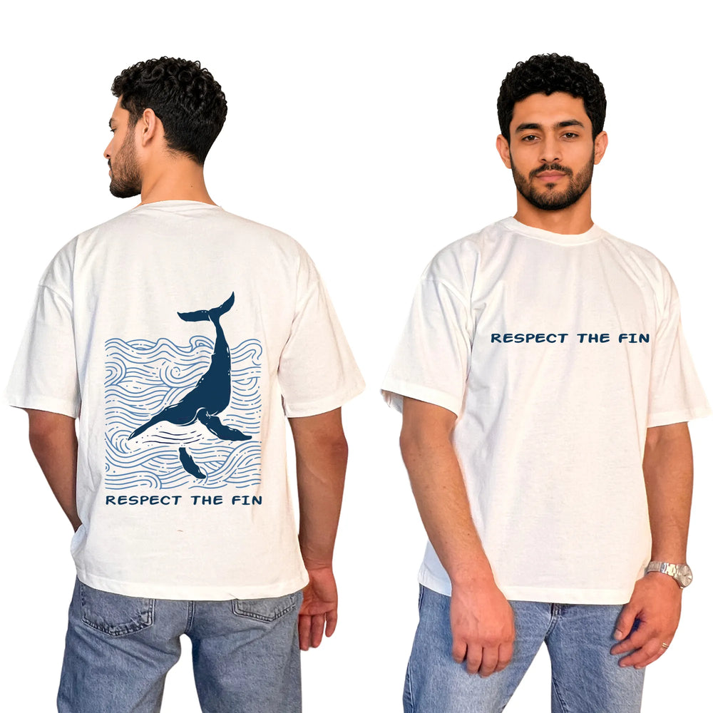 Respect The Fin Oversized Unisex Cotton T-Shirt