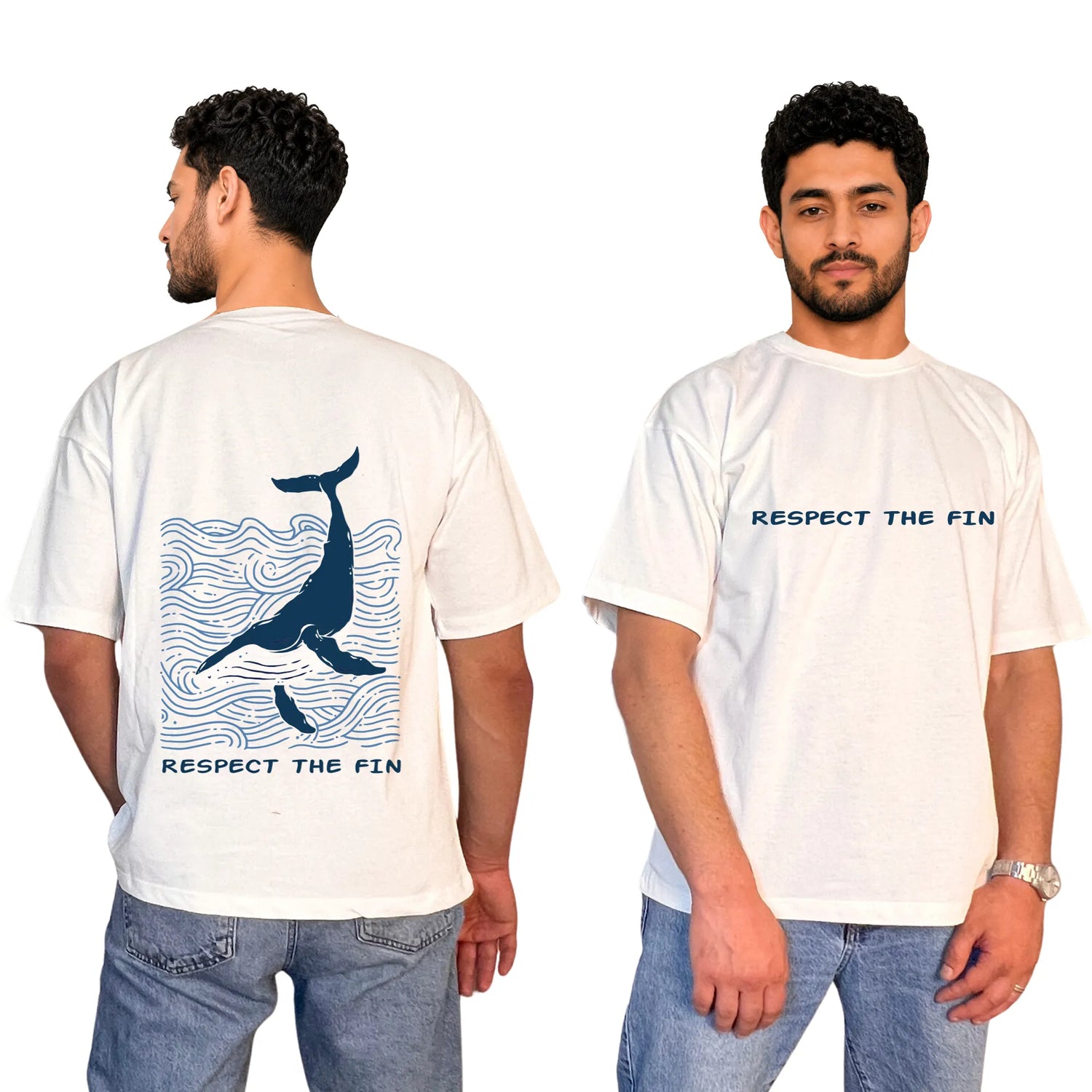 Respect The Fin Oversized Unisex Cotton T-Shirt