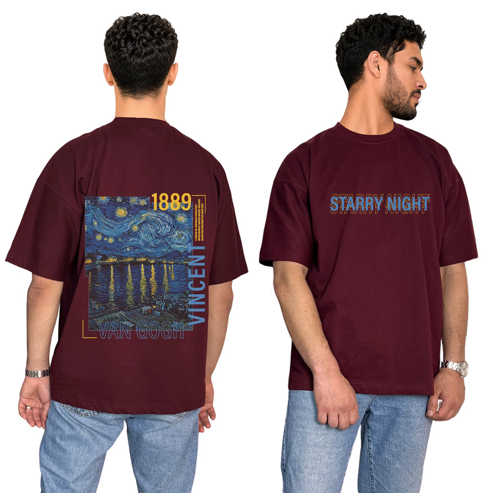 Starry Night Oversized Unisex Cotton T-Shirt