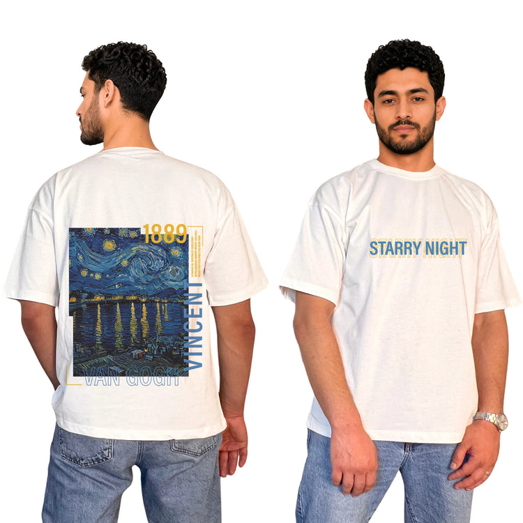 Starry Night Oversized Unisex Cotton T-Shirt